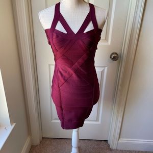 Wine bandage dress